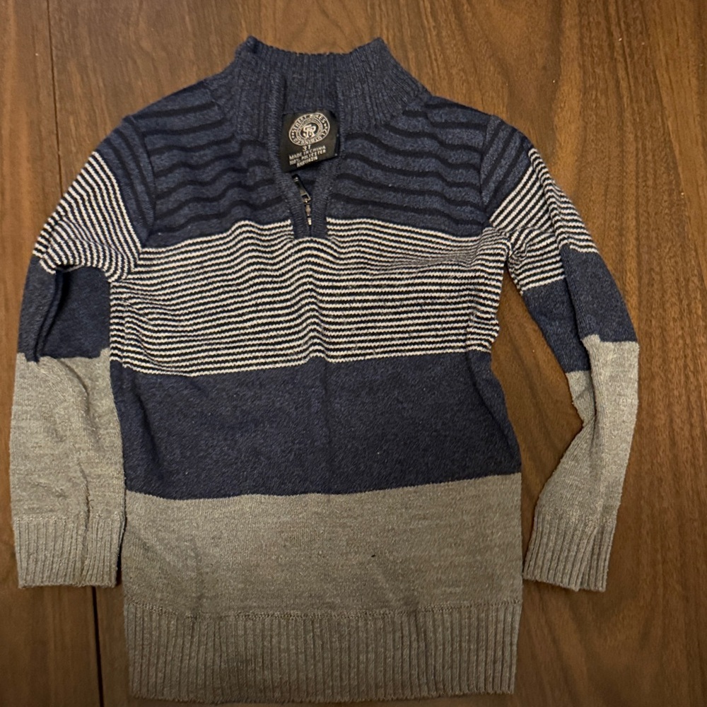 Boy’s Street Rules 3T Navy and Gray Zip-Up Sweater
